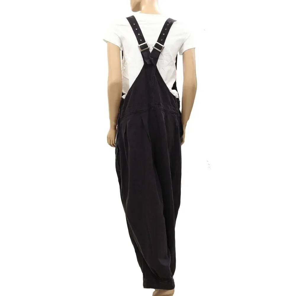 Free People We The Free Felix Tapered Overalls Jumpsuit Pinafore Black S 288031